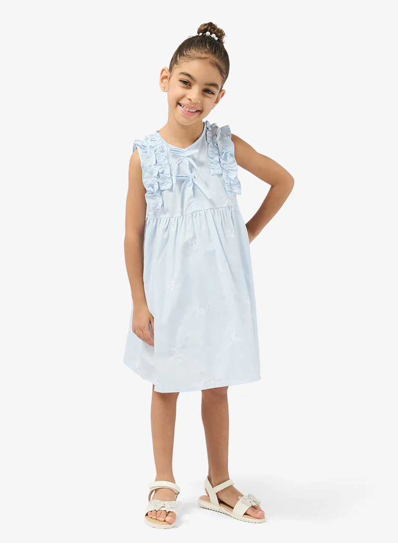 Pinata  Blue Frill Shoulder Summer Dress for Women | Best Price UAE